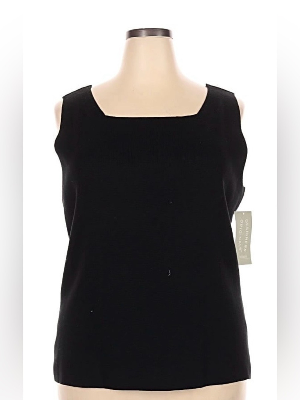 Women's Black Square Neck Tank Top